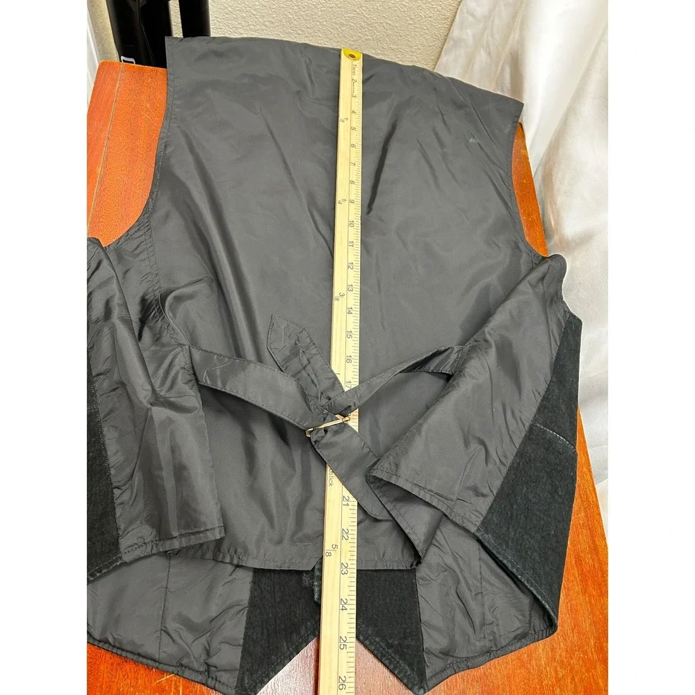 Wilsons Leather Vest Mens XL Black Nubuck Button Front‎ Adjustable Western Biker